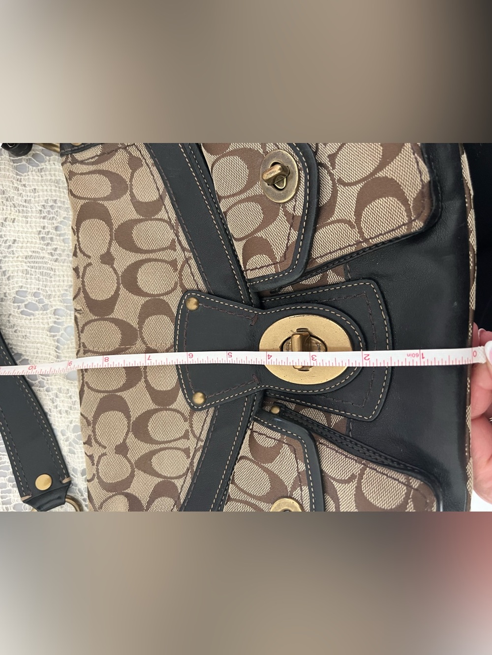 Coach Legacy Leigh Signature Canvas and Black Leather Shoulder Bag - Picture 14 of 16